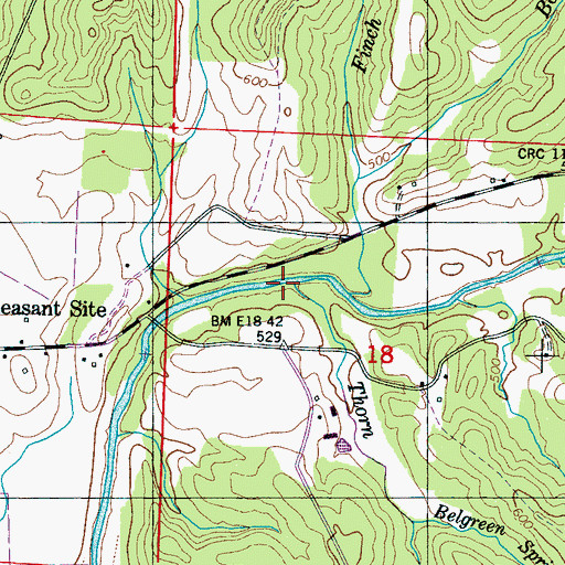 Topographic Map of Thorn Branch, AL
