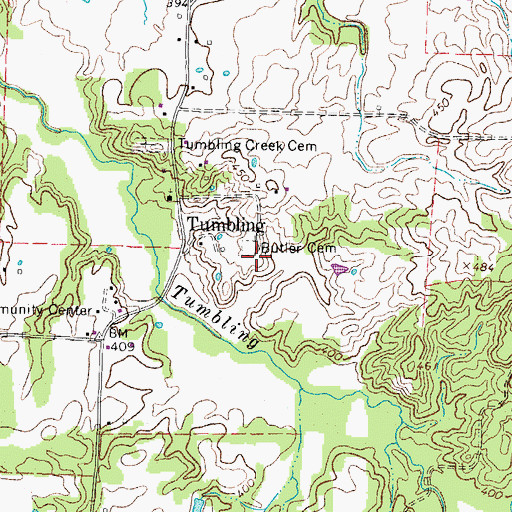 Topographic Map of Butler Cemetery, TN