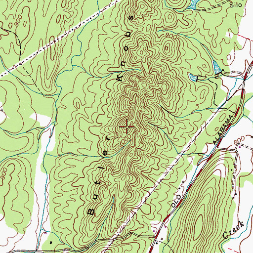 Topographic Map of Butler Knobs, TN