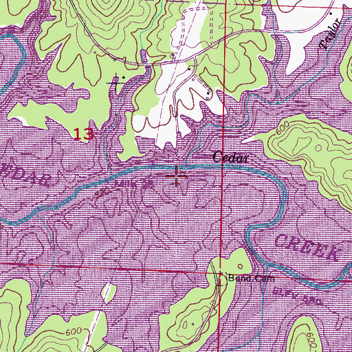Topographic Map of Thorn Bridge, AL