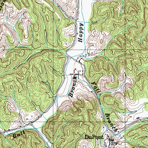 Topographic Map of Butt Branch, TN