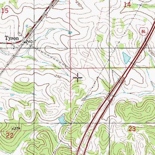 Topographic Map of Thorn Church, AL