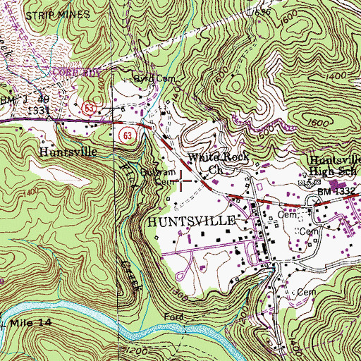 Topographic Map of Buttram Cemetery, TN