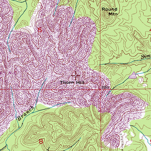 Topographic Map of Thorn Hill, AL