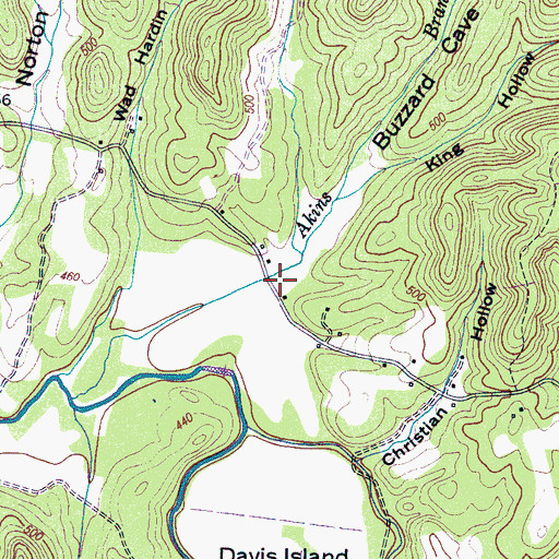 Topographic Map of Buzzard Cave Hollow, TN