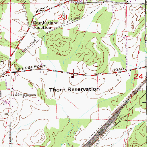 Topographic Map of Thorn Reservation, AL