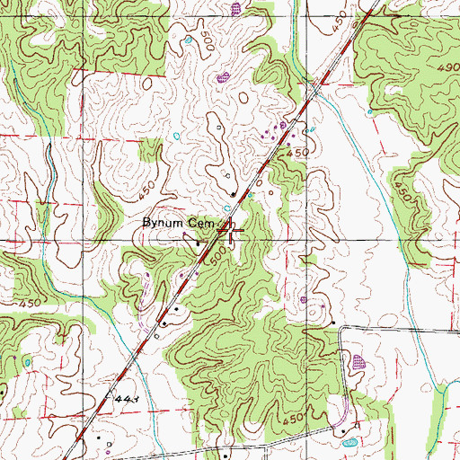 Topographic Map of Bynum Cemetery, TN
