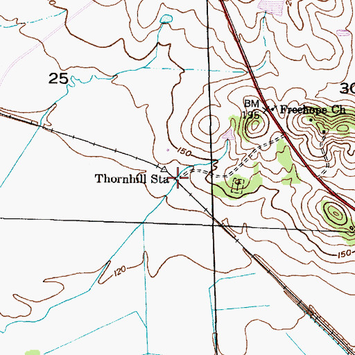 Topographic Map of Thornhill Station, AL