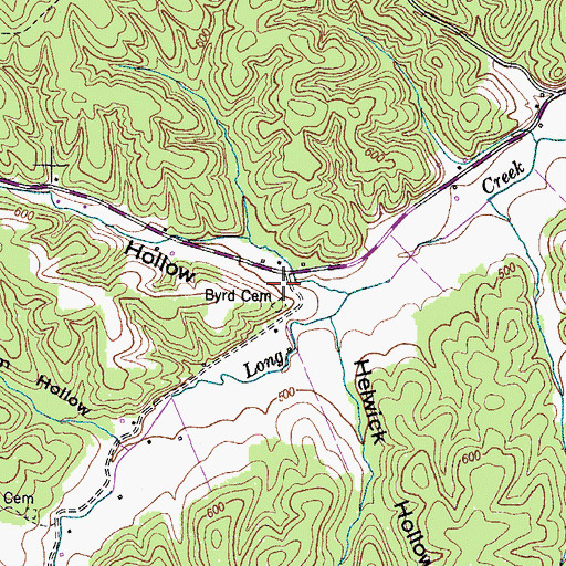 Topographic Map of Byrd Cemetery, TN