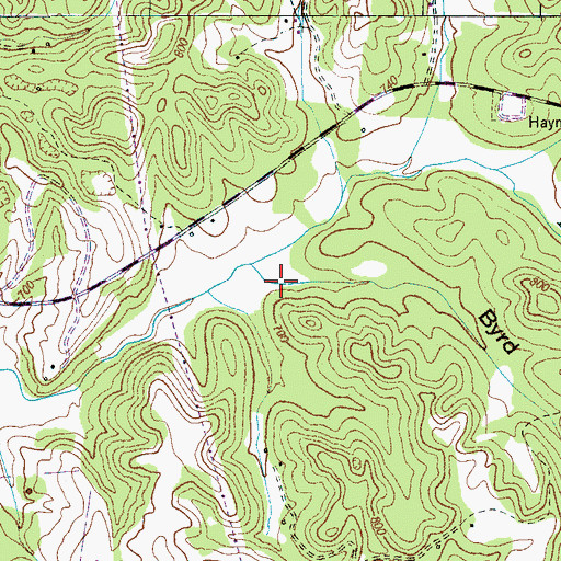 Topographic Map of Byrd Hollow, TN