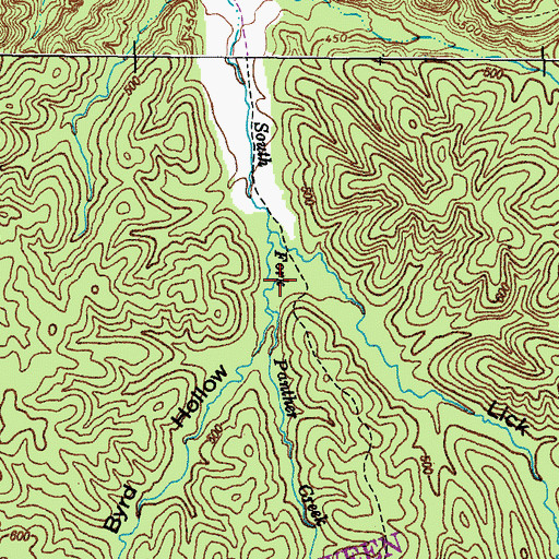 Topographic Map of Byrd Hollow, TN