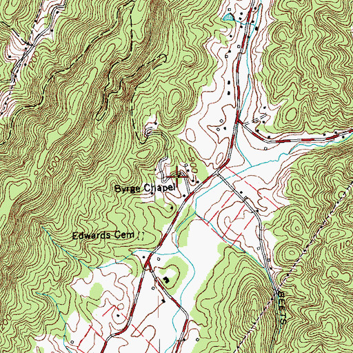 Topographic Map of Byrge Chapel, TN