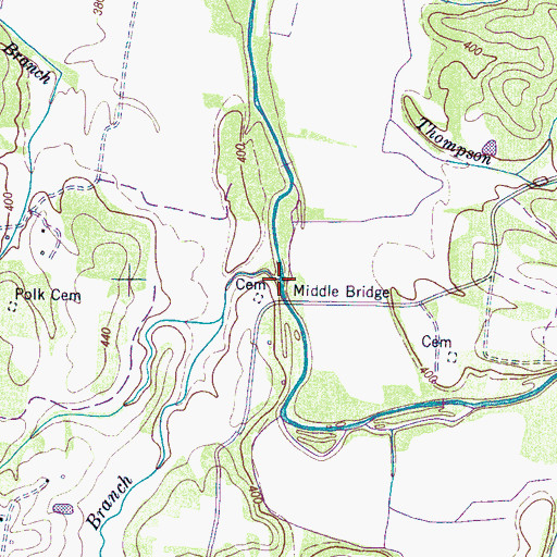 Topographic Map of Cagle Branch, TN