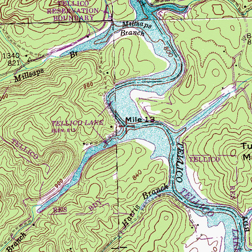 Topographic Map of Cagle Branch, TN