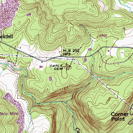 Topographic Map of Cagle Cemetery, TN