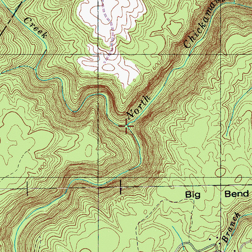 Topographic Map of Cain Creek, TN