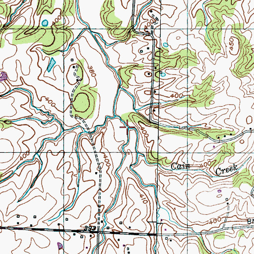 Topographic Map of Cain Creek, TN