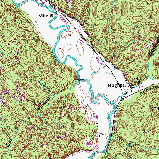 Topographic Map of Cal Branch, TN