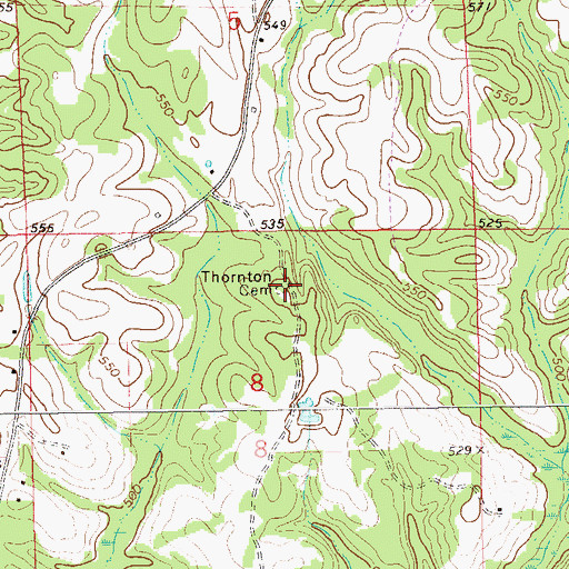 Topographic Map of Thornton Cemetery, AL