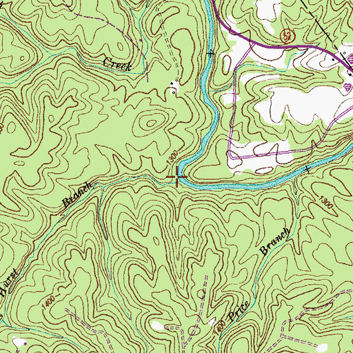 Topographic Map of Cal Hurst Branch, TN