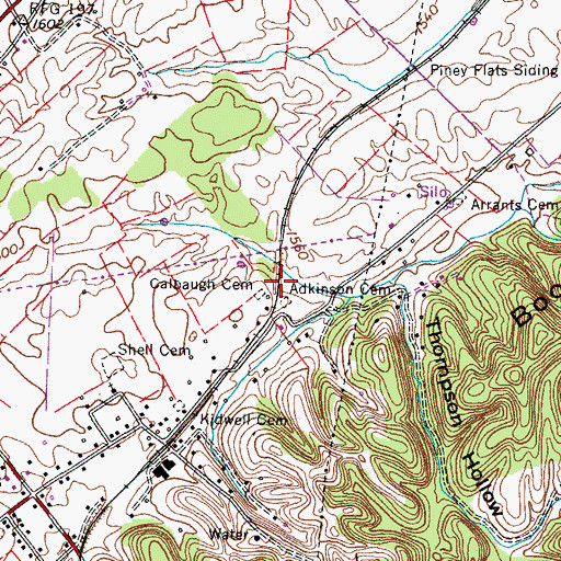 Topographic Map of Colbaugh Cemetery, TN