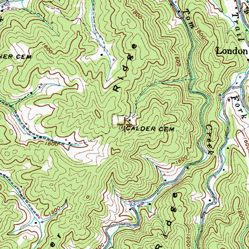 Topographic Map of Calder Cemetery, TN