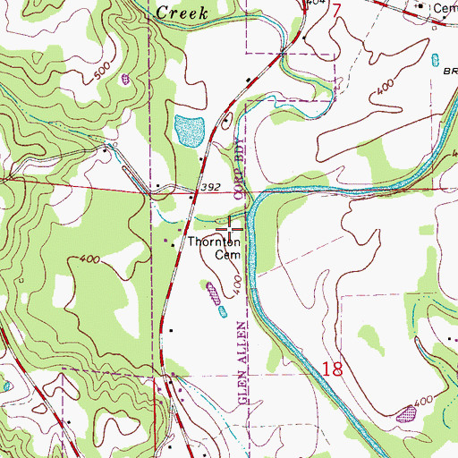 Topographic Map of Thornton Cemetery, AL