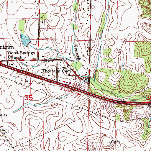 Topographic Map of Thornton Cemetery, AL