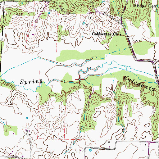 Topographic Map of Caledonia Creek, TN