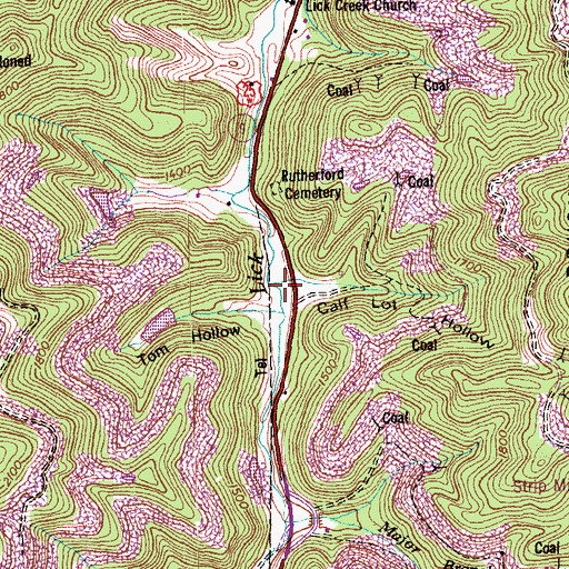 Topographic Map of Calf Lot Hollow, TN