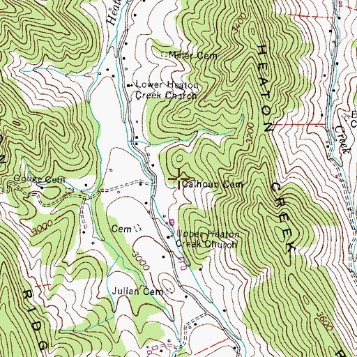 Topographic Map of Calhoun Cemetery, TN