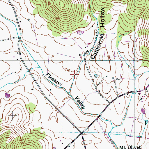 Topographic Map of California Hollow, TN