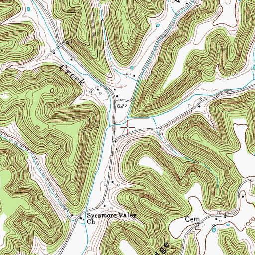 Topographic Map of California Hollow, TN