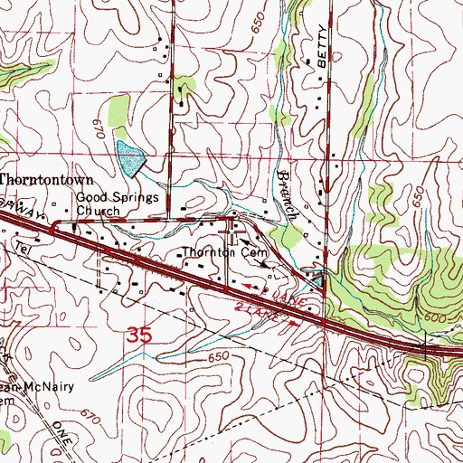 Topographic Map of Thornton Cemetery, AL