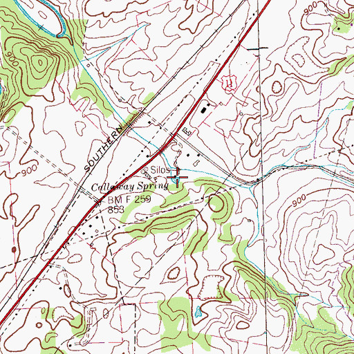 Topographic Map of Callaway Spring, TN