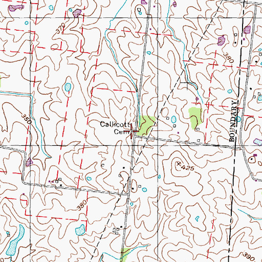 Topographic Map of Callicott Cemetery, TN