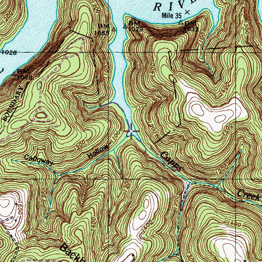 Topographic Map of Calloway Hollow, TN