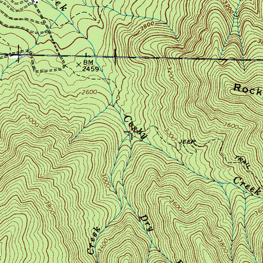 Topographic Map of Camel Hump Creek, TN