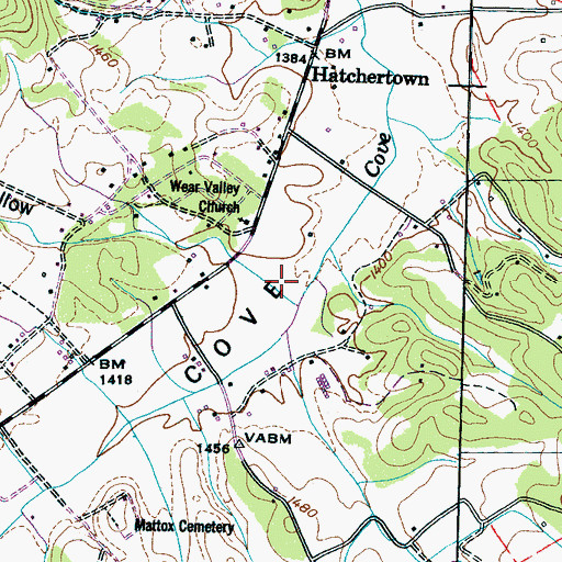 Topographic Map of Cameron Hollow, TN