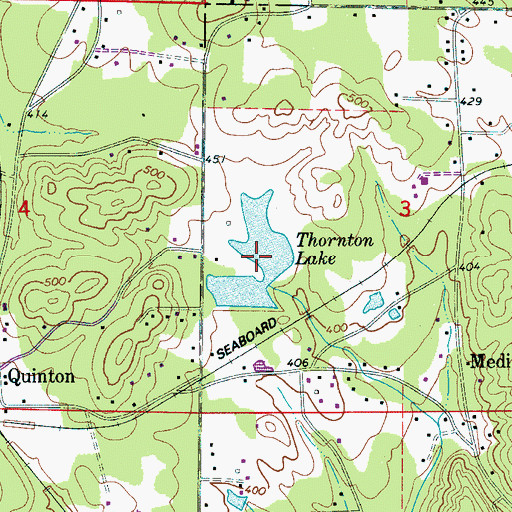 Topographic Map of Thornton Lake, AL