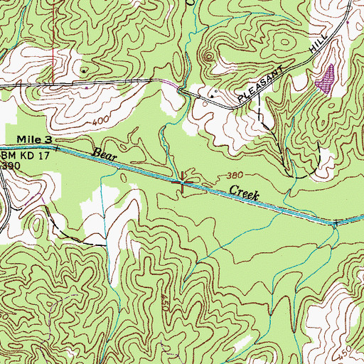 Topographic Map of Camp Branch, TN