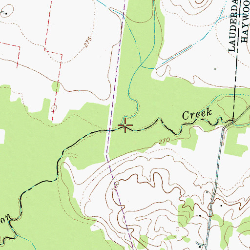 Topographic Map of Camp Creek, TN