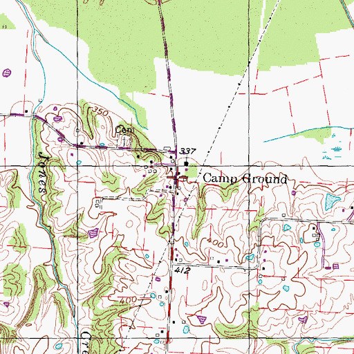 Topographic Map of Camp Ground, TN