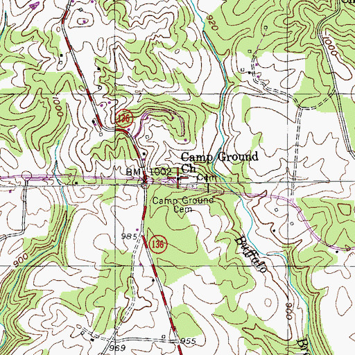 Topographic Map of Camp Ground Church, TN