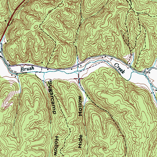 Topographic Map of Camp Hide Hollow, TN