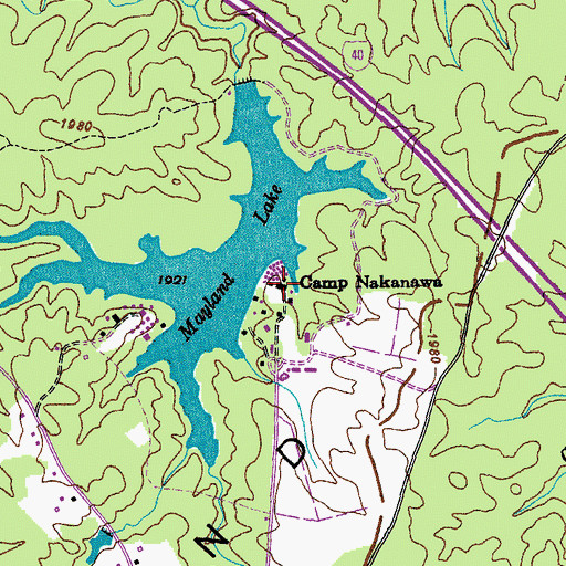 Topographic Map of Camp Nakanawa, TN