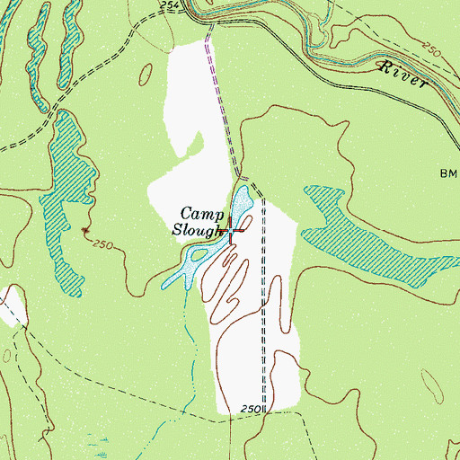 Topographic Map of Camp Slough, TN