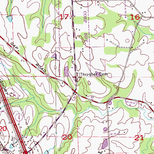 Topographic Map of Thrasher Cemetery, AL