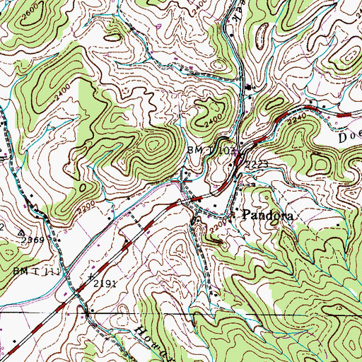 Topographic Map of Campbell Creek, TN