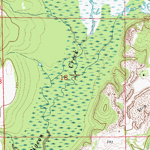 Topographic Map of Three Run Creek, AL